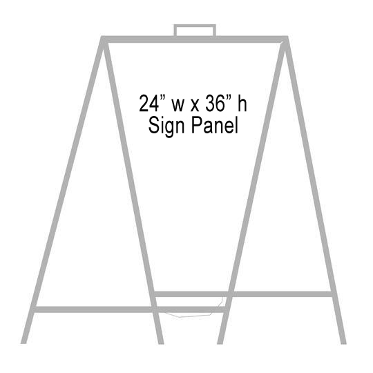 24'' Wide x 36'' Height Gray A-Frame Slide-in/Bolt-in Sign Panel Frame (accepts up to 1/8'' thickness)