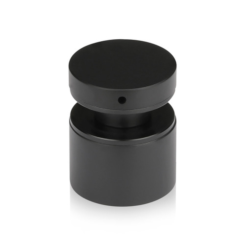 1-1/2'' Diameter X 1'' Barrel Length, (316L) Stainless Steel Matte Black Finish Strong Glass Railing Standoff Pin - Accepts 3/8'' to 13/16'' Material - 1/4'' Adjustable from Barrel (For Inside / Outside use) [Required Material Hole Size: 7/8'']