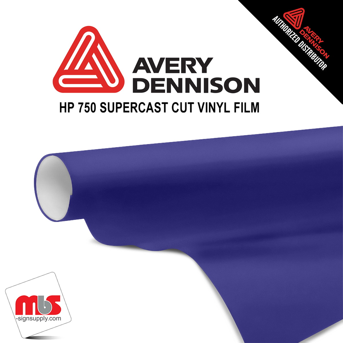 15'' x 50 yards Avery HP750 High Gloss Purple 6 year Long Term Unpunched 3.0 Mil Calendered Cut Vinyl (Color Code 565)