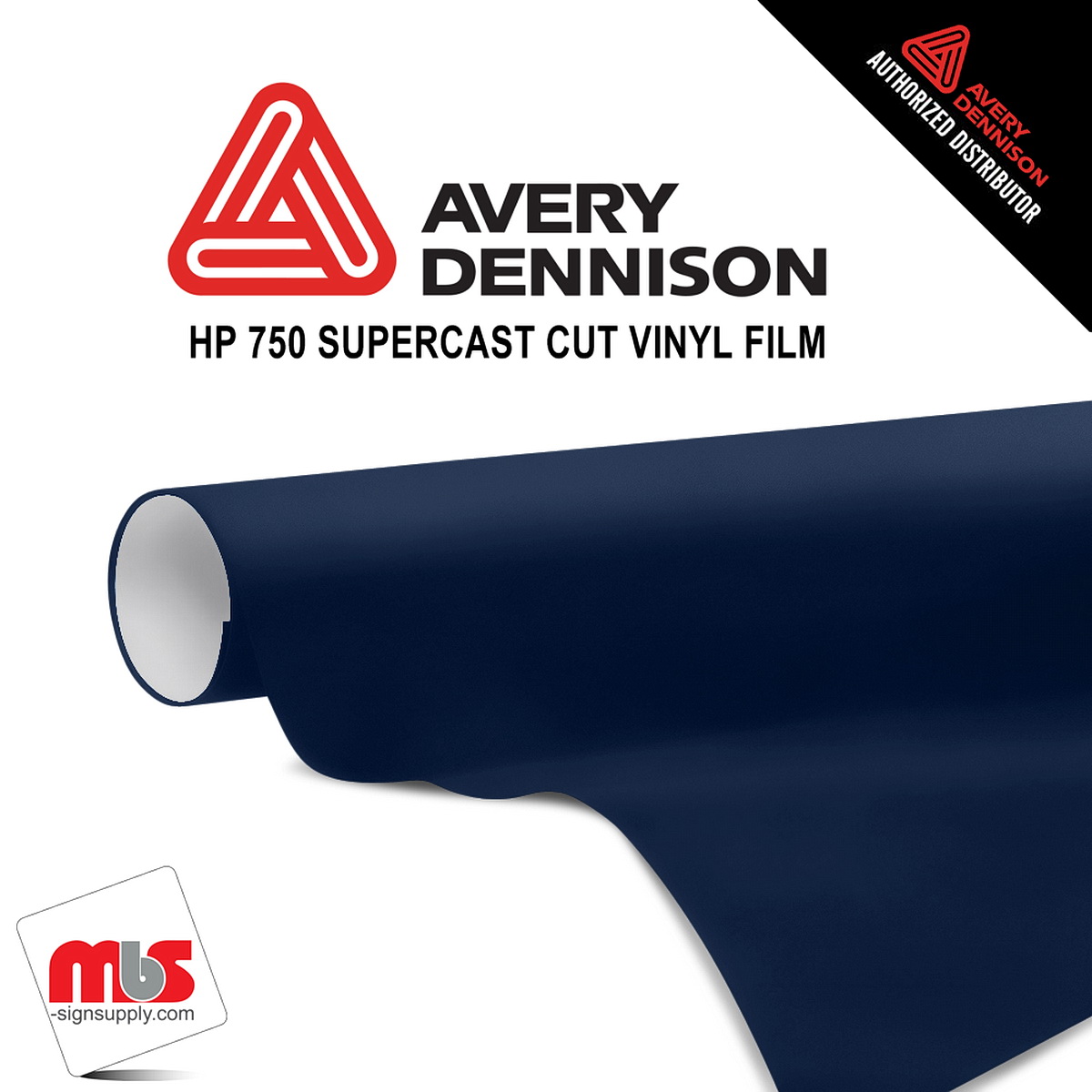 15'' x 10 yards Avery HP750 High Gloss Majestic Blue 6 year Long Term Punched 3.0 Mil Calendered Cut Vinyl (Color Code 625)