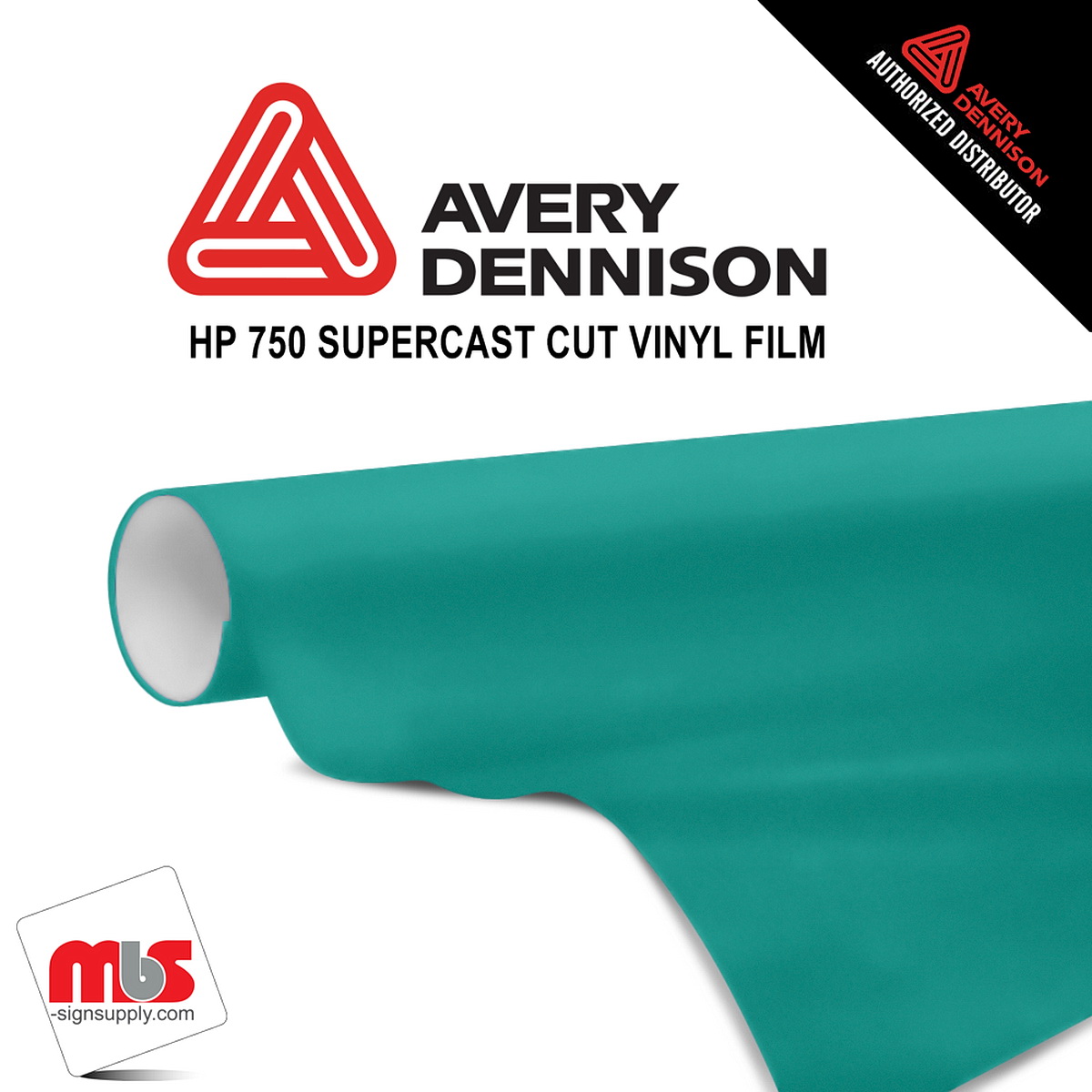 12'' x 50 yards Avery HP750 High Gloss Dark Aqua 6 year Long Term Unpunched 3.0 Mil Calendered Cut Vinyl (Color Code 705)