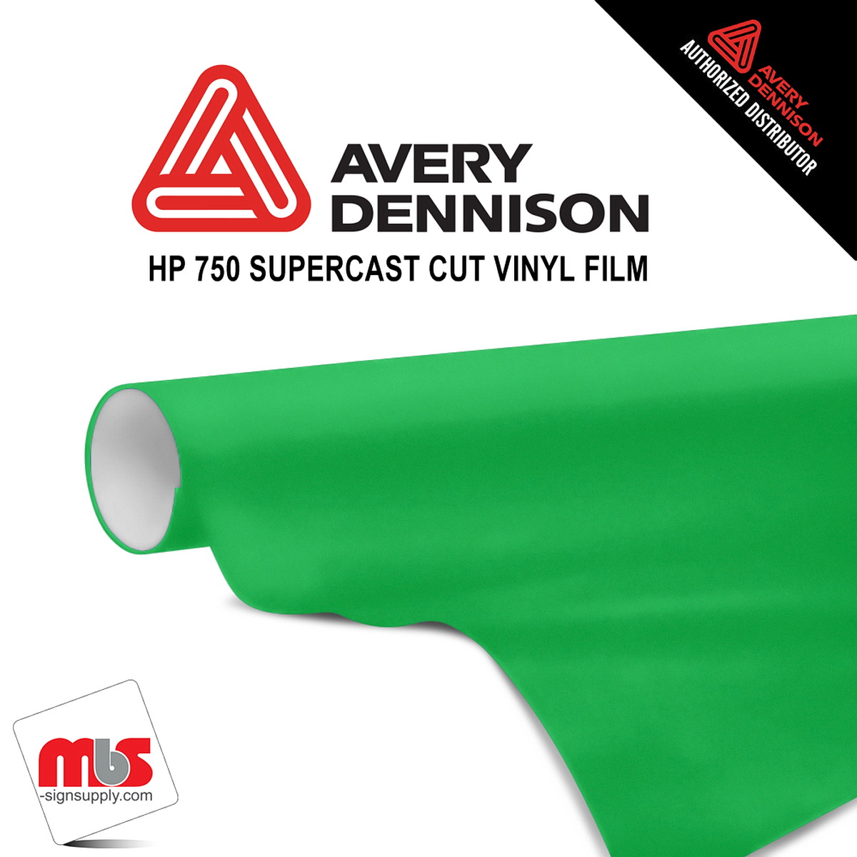 12'' x 10 yards Avery HP750 High Gloss Parakeet Green 6 year Long Term Unpunched 3.0 Mil Calendered Cut Vinyl (Color Code 726)