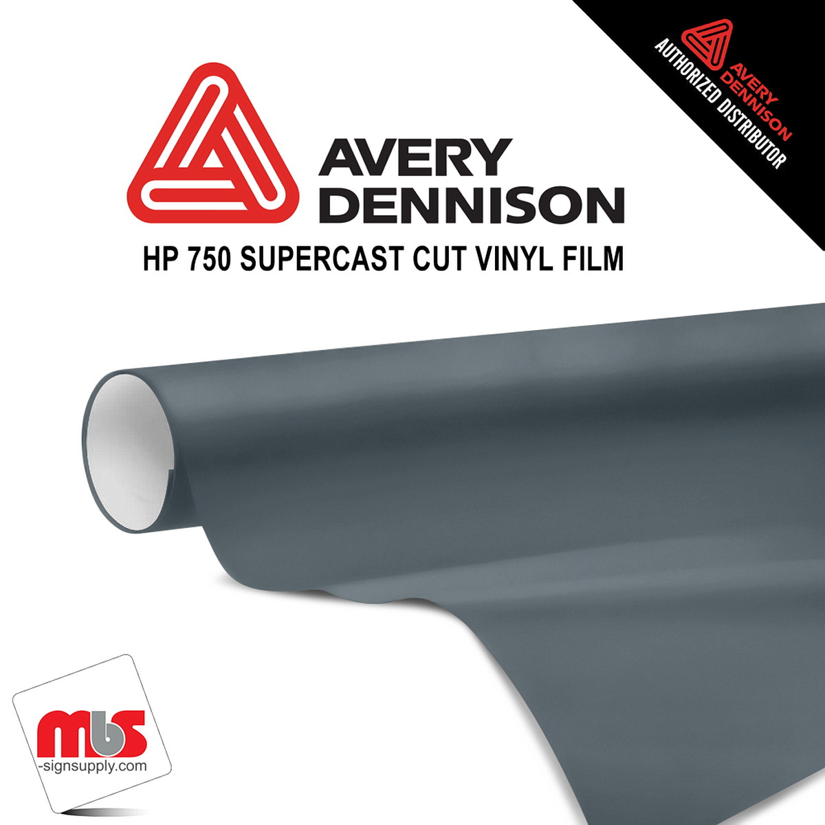 24'' x 10 yards Avery HP750 High Gloss Pewter 6 year Long Term Unpunched 3.0 Mil Calendered Cut Vinyl (Color Code 804)