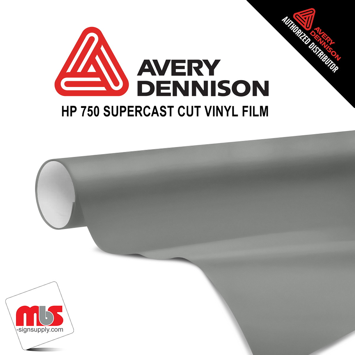 12'' x 50 yards Avery HP750 High Gloss Slate Gray 6 year Long Term Unpunched 3.0 Mil Calendered Cut Vinyl (Color Code 830)