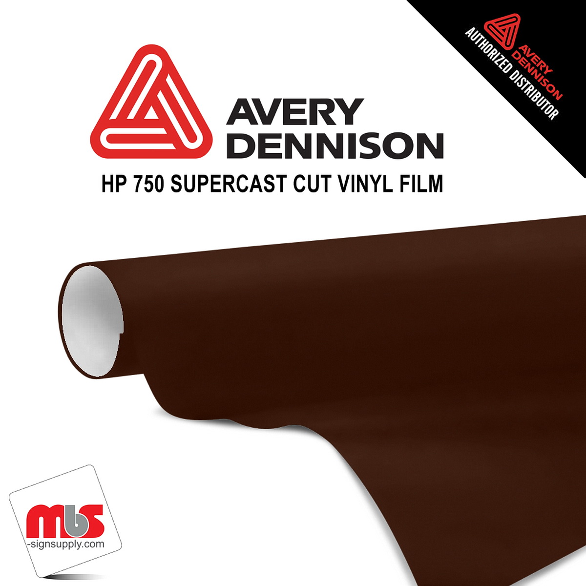 48'' x 50 yards Avery HP750 High Gloss Cocoa 6 year Long Term Unpunched 3.0 Mil Calendered Cut Vinyl (Color Code 978)
