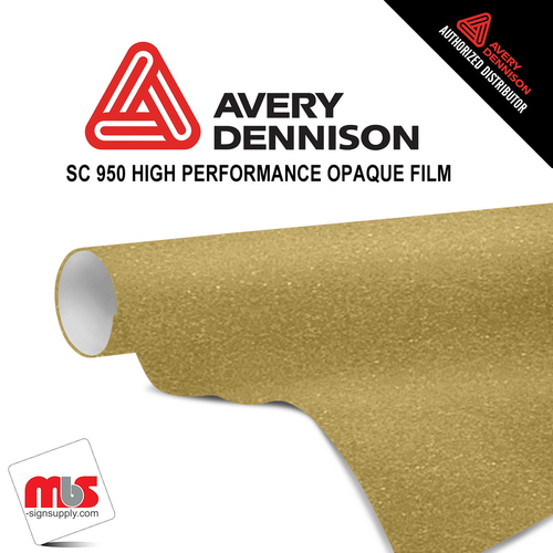 15'' x 10 yards Avery SC950 Gloss Bright Gold 10 year Long Term Punched 2.0 Mil Metallic Cast Cut Vinyl (Color Code 213)