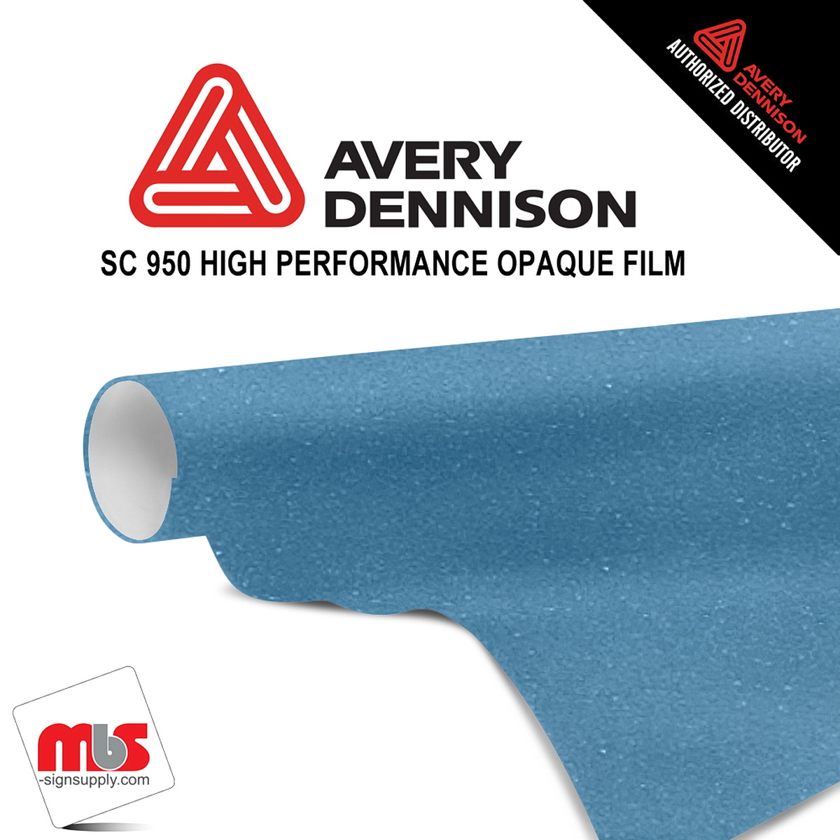 48'' x 50 yards Avery SC950 Gloss Mist Blue 10 year Long Term Unpunched 2.0 Mil Metallic Cast Cut Vinyl (Color Code 641)