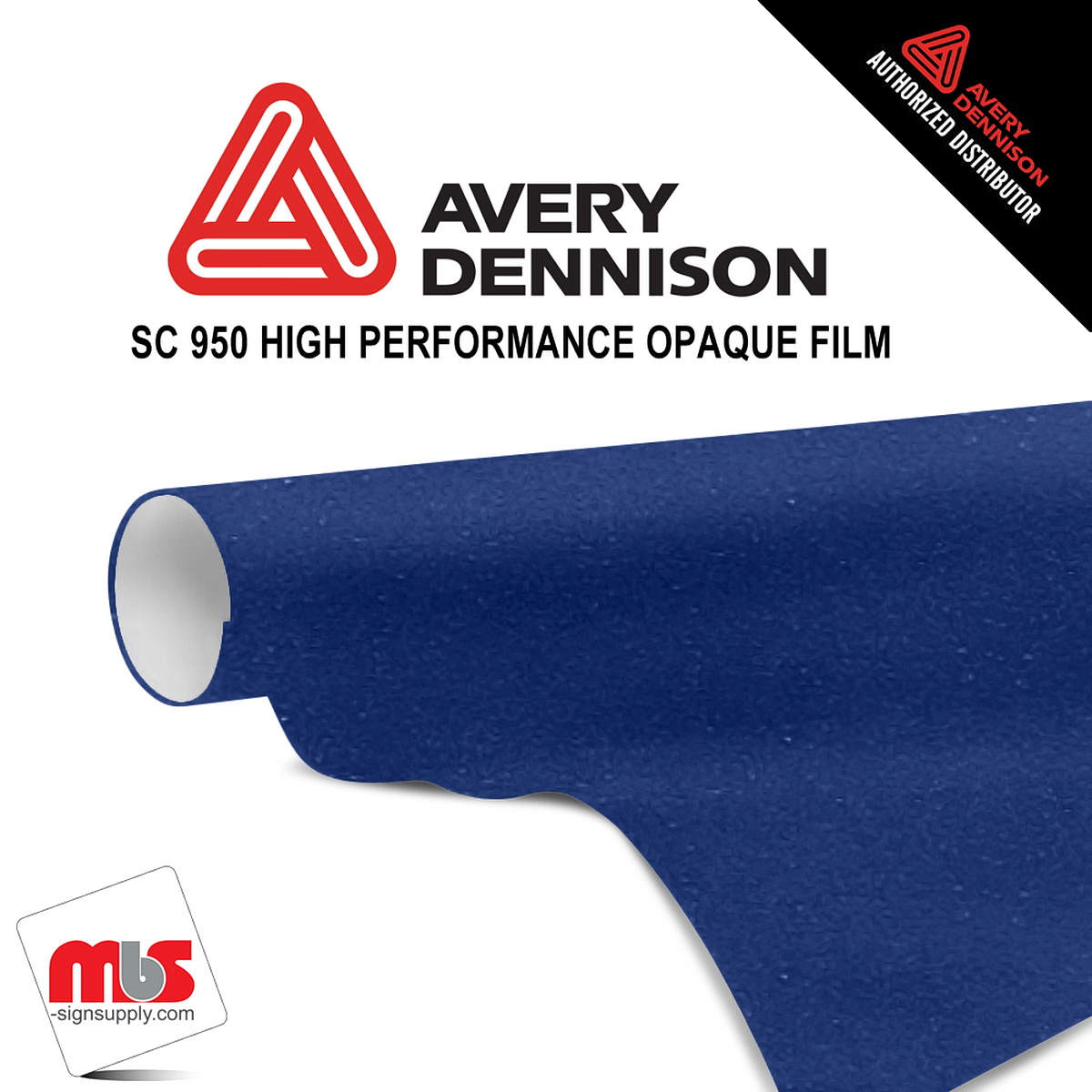 12'' x 50 yards Avery SC950 Gloss Electric Blue 10 year Long Term Unpunched 2.0 Mil Metallic Cast Cut Vinyl (Color Code 647)