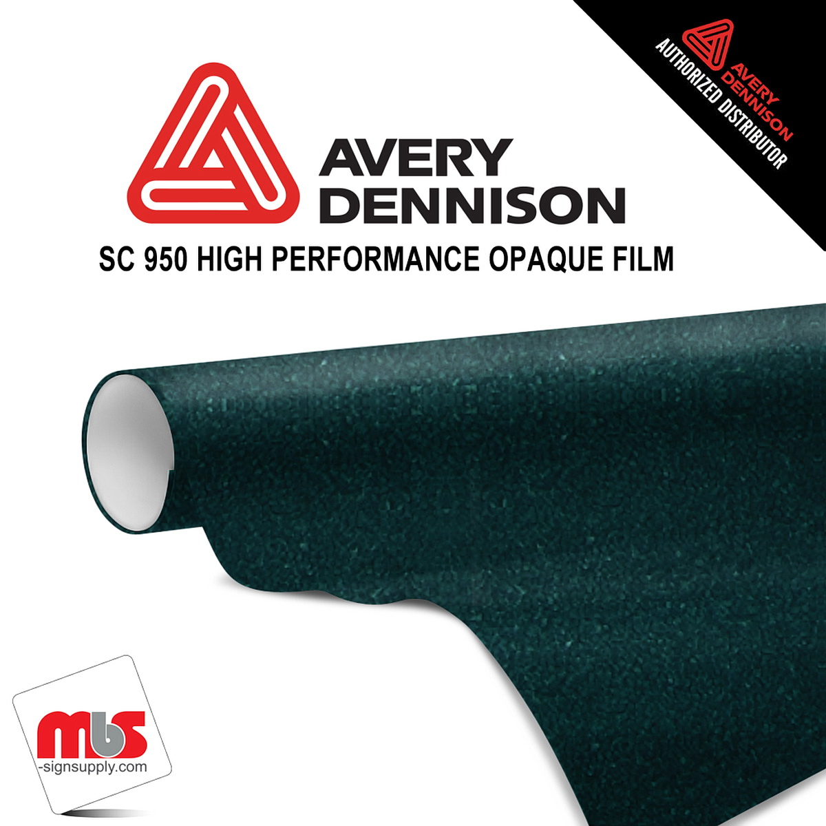 12'' x 50 yards Avery SC950 Gloss Hunter Green 10 year Long Term Unpunched 2.0 Mil Metallic Cast Cut Vinyl (Color Code 779)