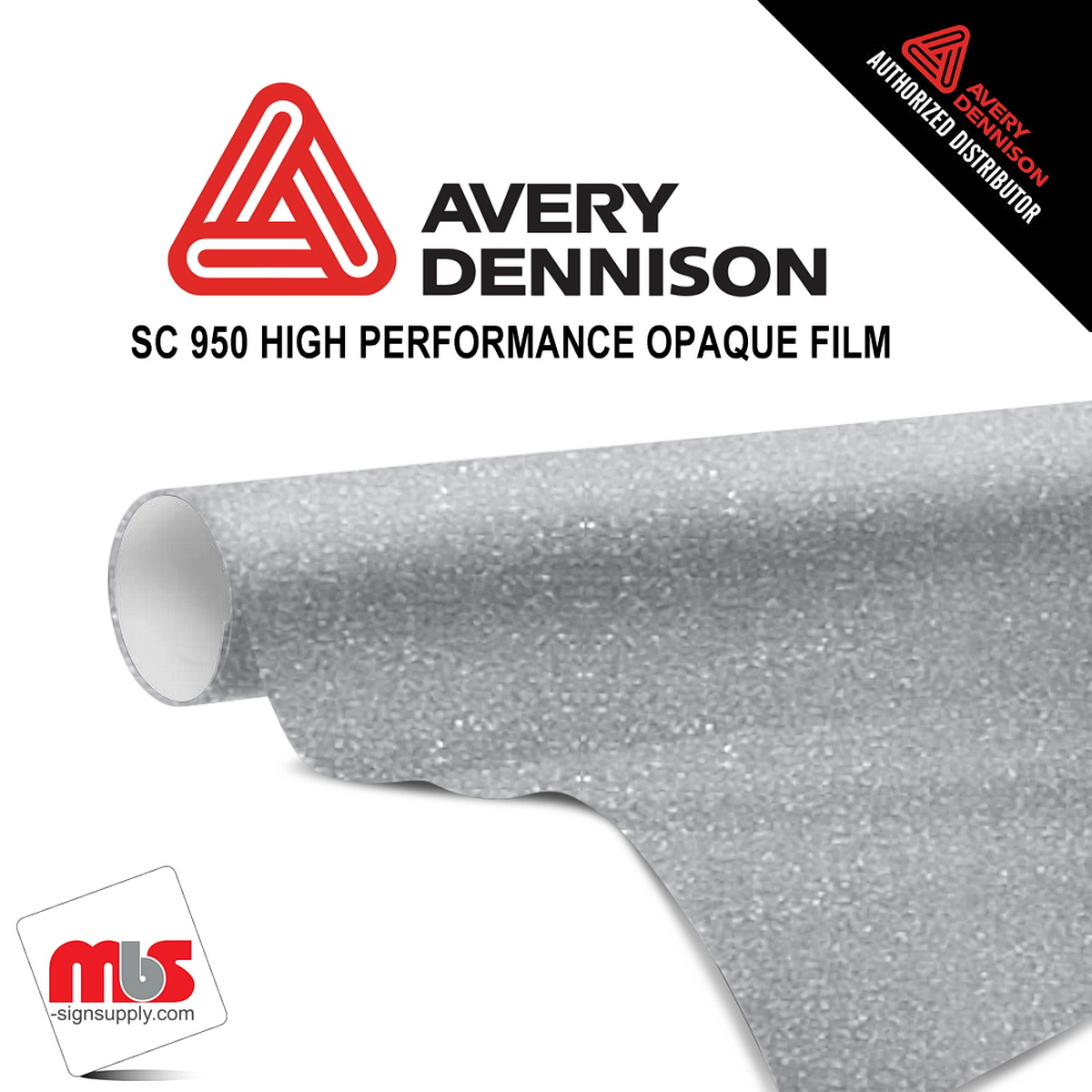 24'' x 10 yards Avery SC950 Gloss Silver 8 year Long Term Unpunched 2.0 Mil Metallic Cast Cut Vinyl (Color Code 801)