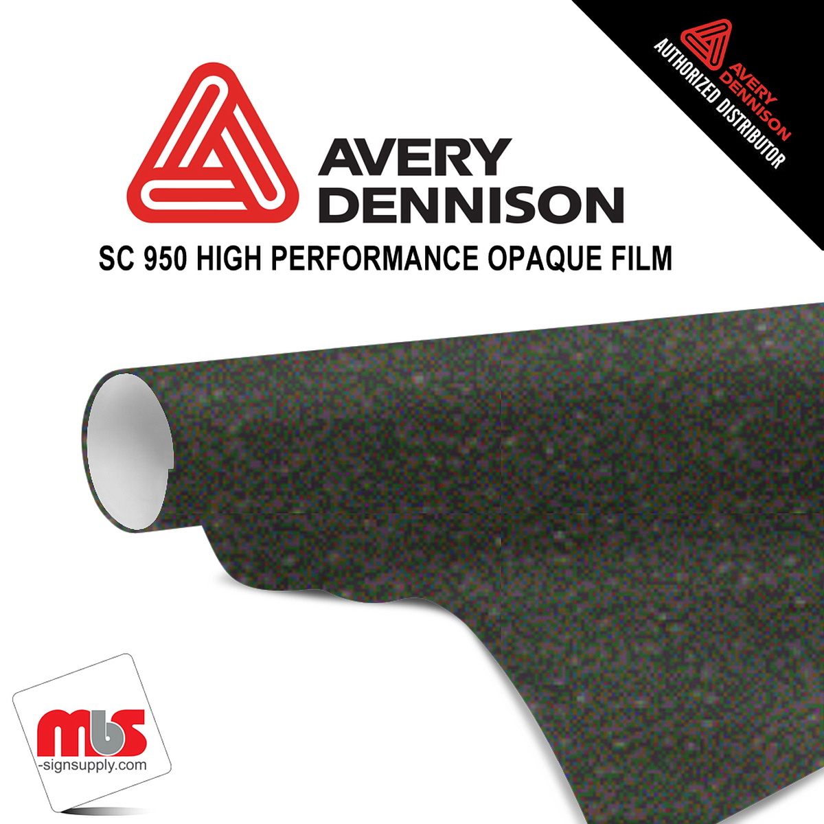 12'' x 50 yards Avery SC950 Gloss Charcoal 10 year Long Term Unpunched 2.0 Mil Metallic Cast Cut Vinyl (Color Code 805)