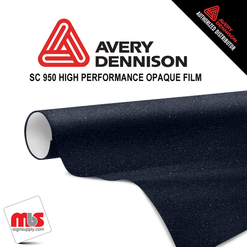 15'' x 10 yards Avery SC950 Gloss Dark Charcoal 10 year Long Term Punched 2.0 Mil Metallic Cast Cut Vinyl (Color Code 809)