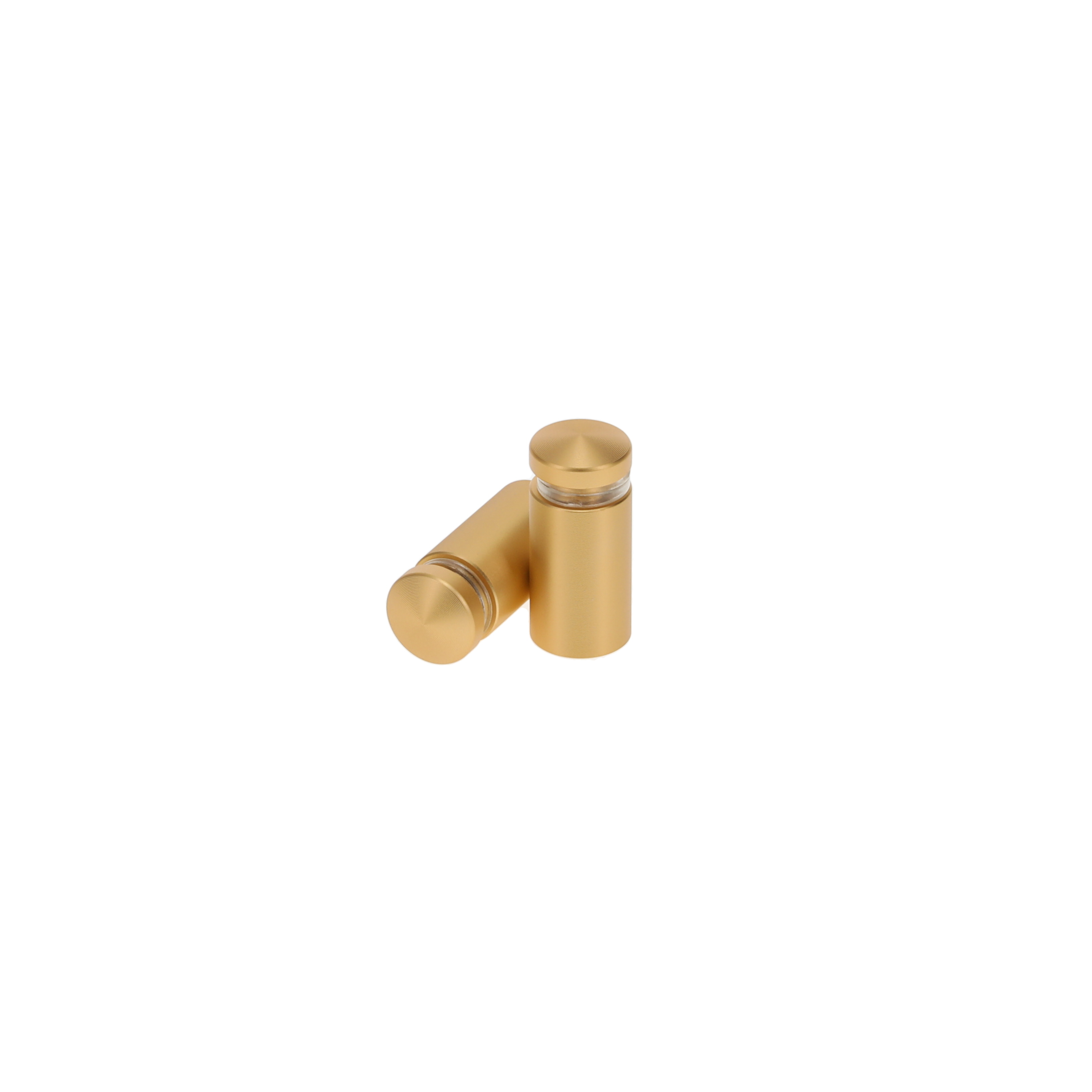 1/2'' Diameter X 3/4'' Barrel Length, Aluminum Rounded Head Standoffs, Matte Champagne Anodized Finish Easy Fasten Standoff (For Inside / Outside use) [Required Material Hole Size: 3/8'']