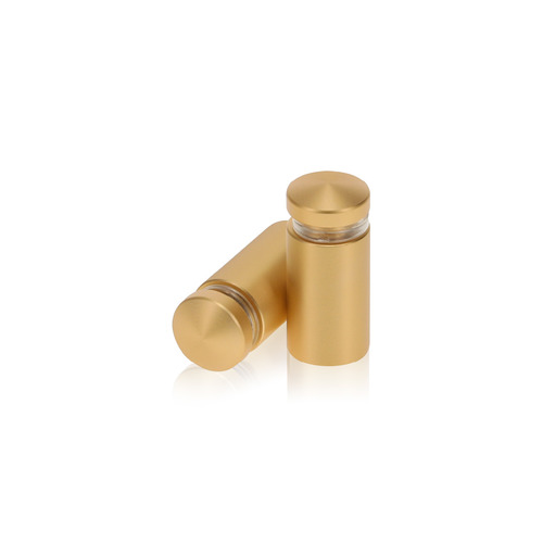 1/2'' Diameter X 3/4'' Barrel Length, Aluminum Rounded Head Standoffs, Matte Champagne Anodized Finish Easy Fasten Standoff (For Inside / Outside use) [Required Material Hole Size: 3/8'']