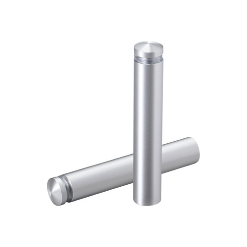 1/2'' Diameter X 2-1/2'' Barrel Length, Aluminum Rounded Head Standoffs, Clear Anodized Finish Easy Fasten Standoff (For Inside / Outside use) [Required Material Hole Size: 3/8'']