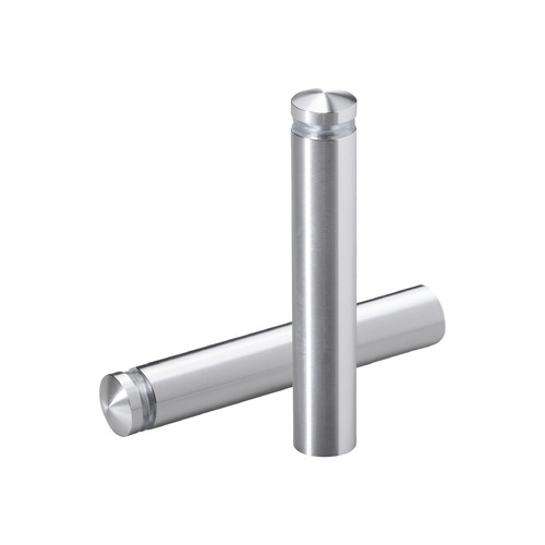 1/2'' Diameter X 2-1/2'' Barrel Length, Aluminum Rounded Head Standoffs, Shiny Anodized Finish Easy Fasten Standoff (For Inside / Outside use) [Required Material Hole Size: 3/8'']