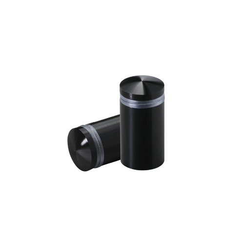 5/8'' Diameter X 1'' Barrel Length, Aluminum Rounded Head Standoffs, Black Anodized Finish Easy Fasten Standoff (For Inside / Outside use) [Required Material Hole Size: 7/16'']