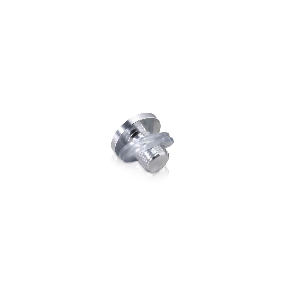 AL19-12AS Head replacement for Mbs-Standoffs 3/4'' Diameter x 1/2'' Barrel Length, Aluminum Clear Shiny Finish Standoffs (Includes 2 Silicone Washers).