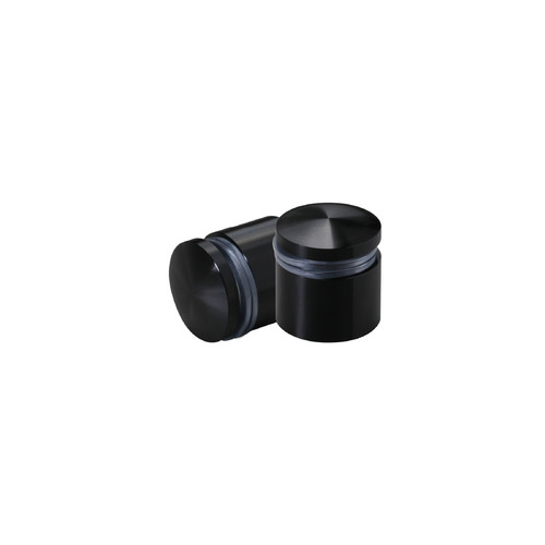 3/4'' Diameter X 1/2'' Barrel Length, Aluminum Rounded Head Standoffs, Black Anodized Finish Easy Fasten Standoff (For Inside / Outside use) [Required Material Hole Size: 7/16'']