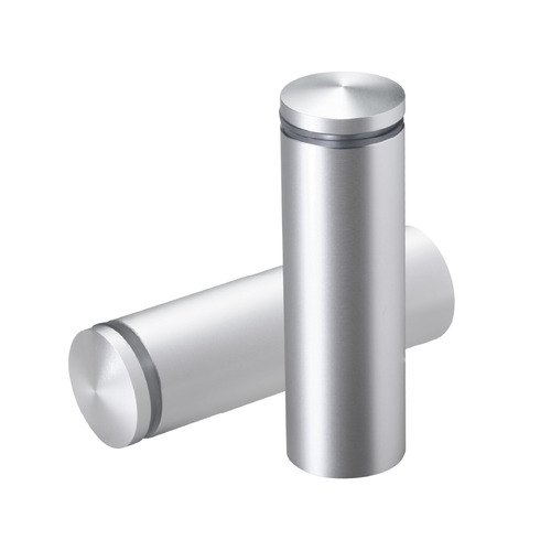 7/8'' Diameter X 2-1/2'' Barrel Length, Aluminum Rounded Head Standoffs, Clear Anodized Finish Easy Fasten Standoff (For Inside / Outside use) [Required Material Hole Size: 7/16'']