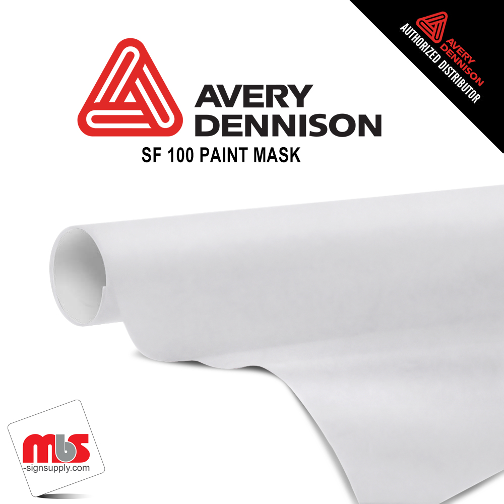 15'' x 50 yards Avery Paint Mask Matte White 1 Year Short Term Punched 3.4 Mil (Color Code 128)