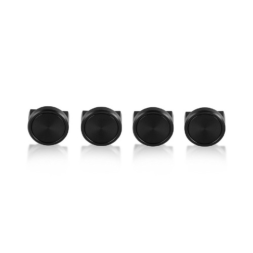 Set of 4 5/8'' Diameter X 3/8'' Length, Aluminum Matte Black Anodized Panel Clip With Disc (With 3M Very High-Bond Adhesive-Backed), Accept 1/8'' to 1/4'' Material (For inside use) [Required Material Hole Size: 7/16'']