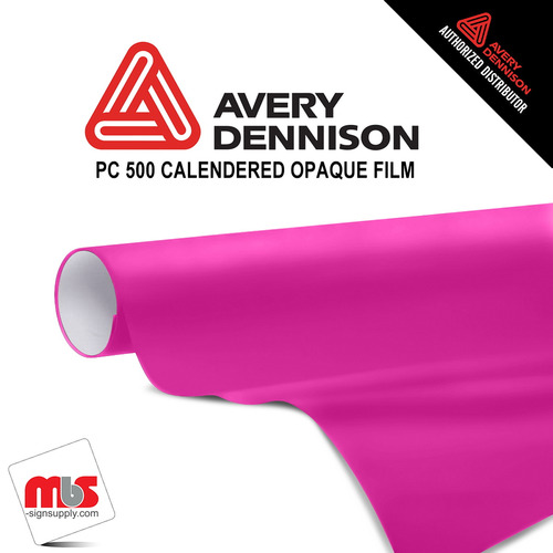 48'' x 50 yards Avery PC500 High Gloss Tropical Pink 4 Year Short Term Unpunched 3.2 Mil Calendered Cut Vinyl (Color Code 512)