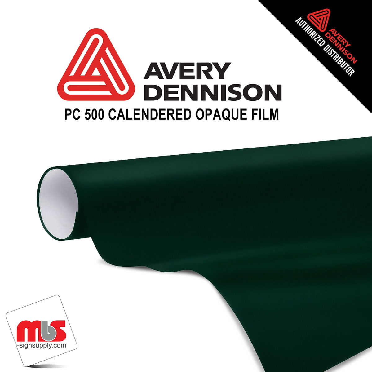 15'' x 50 yards Avery PC500 High Gloss Forest Green 4 Year Short Term Unpunched 3.2 Mil Calendered Cut Vinyl (Color Code 785)