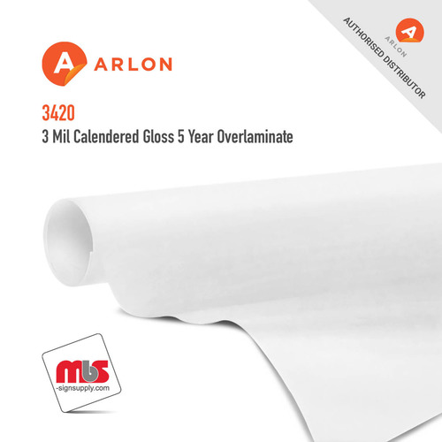 30'' x 50 Yard Roll - Arlon 3420 3 Mil Calendered Gloss 5 Year Overlaminate