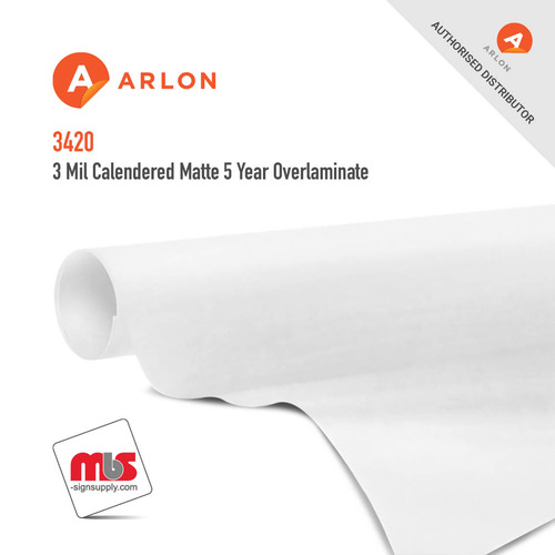 54'' x 50 Yard Roll - Arlon 3420 3 Mil Calendered Matte 5 Year Overlaminate