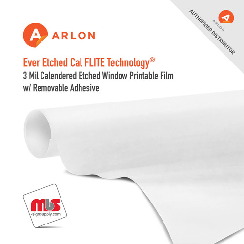 54'' x 25 Yard Roll - Arlon Ever Etched 3 Mil Calendered Etched Window Printable Film w/ Removable Adhesive