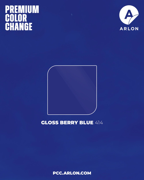 60'' x 25 Yard Roll - Arlon Premium Cast Gloss Berry Blue Unpunched Color Change Vinyl (Color Code: 414)