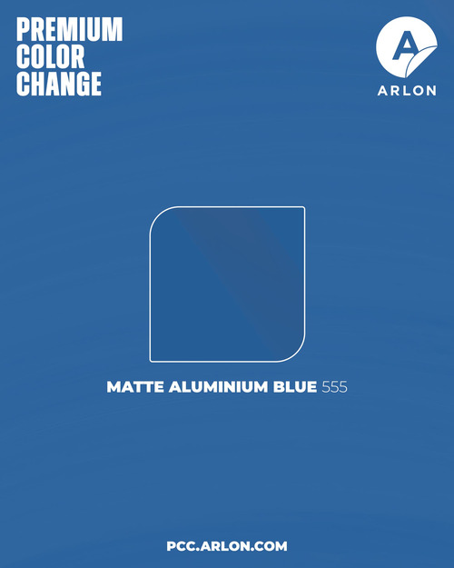 60'' x 25 Yard Roll - Arlon Premium Cast Matte Aluminum Blue Unpunched Color Change Vinyl (Color Code: 555)