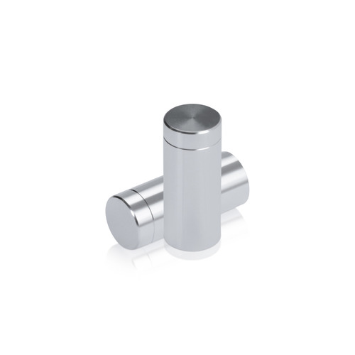 1/2'' Diameter X 1'' Barrel Length, Affordable Aluminum Standoffs, Silver Anodized Finish Easy Fasten Standoff (For Inside / Outside use) [Required Material Hole Size: 3/8'']