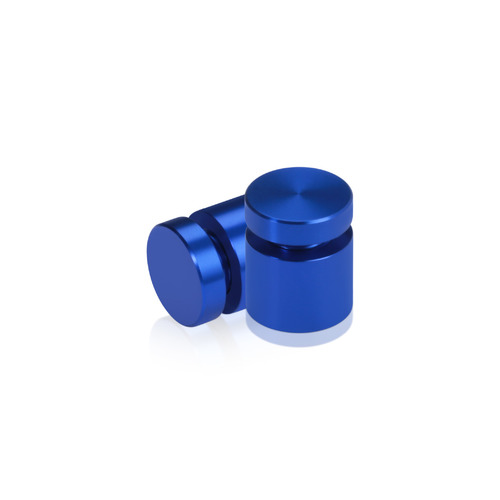 5/8'' Diameter X 1/2'' Barrel Length, Affordable Aluminum Standoffs, Blue Anodized Finish Easy Fasten Standoff (For Inside / Outside use) [Required Material Hole Size: 7/16'']