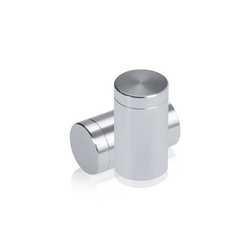 5/8'' Diameter X 1'' Barrel Length, Affordable Aluminum Standoffs, Silver Anodized Finish Easy Fasten Standoff (For Inside / Outside use) [Required Material Hole Size: 7/16'']