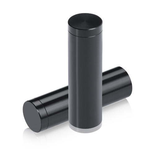 5/8'' Diameter X 2'' Barrel Length, Affordable Aluminum Standoffs, Black Anodized Finish Easy Fasten Standoff (For Inside / Outside use) [Required Material Hole Size: 7/16'']