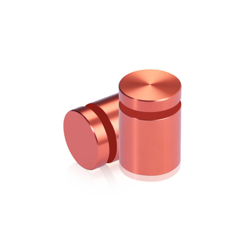 3/4'' Diameter X 3/4'' Barrel Length, Affordable Aluminum Standoffs, Copper Anodized Finish Easy Fasten Standoff (For Inside / Outside use) [Required Material Hole Size: 7/16'']