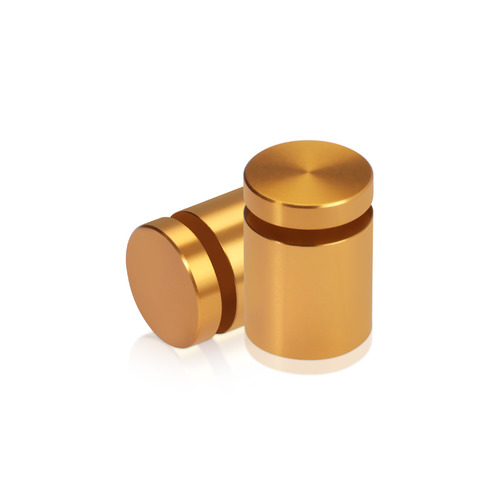 3/4'' Diameter X 3/4'' Barrel Length, Affordable Aluminum Standoffs, Gold Anodized Finish Easy Fasten Standoff (For Inside / Outside use) [Required Material Hole Size: 7/16'']
