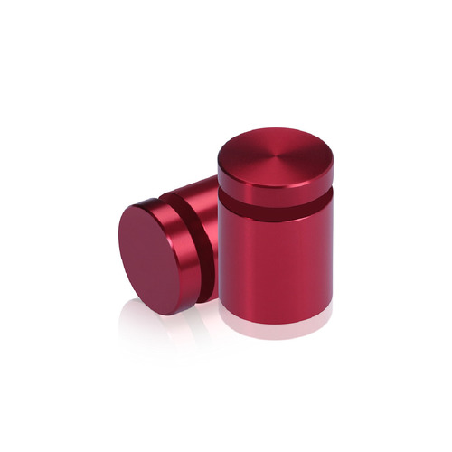 3/4'' Diameter X 3/4'' Barrel Length, Affordable Aluminum Standoffs, Cherry Red Anodized Finish Easy Fasten Standoff (For Inside / Outside use) [Required Material Hole Size: 7/16'']