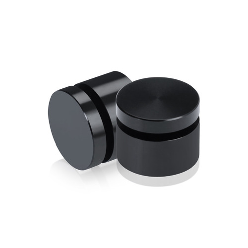 1'' Diameter X 1/2'' Barrel Length, Affordable Aluminum Standoffs, Black Anodized Finish Easy Fasten Standoff (For Inside / Outside use) [Required Material Hole Size: 7/16'']