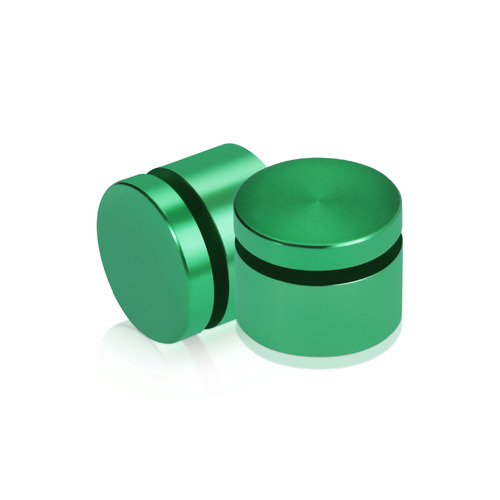 1'' Diameter X 1/2'' Barrel Length, Affordable Aluminum Standoffs, Green Anodized Finish Easy Fasten Standoff (For Inside / Outside use) [Required Material Hole Size: 7/16'']
