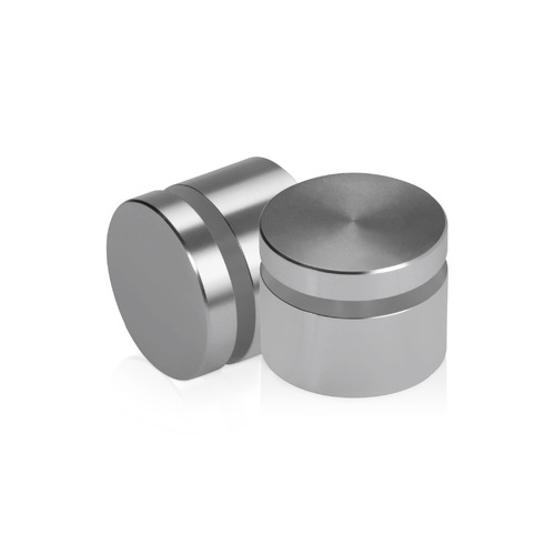 1'' Diameter X 1/2'' Barrel Length, Affordable Aluminum Standoffs, Steel Grey Anodized Finish Easy Fasten Standoff (For Inside / Outside use) [Required Material Hole Size: 7/16'']