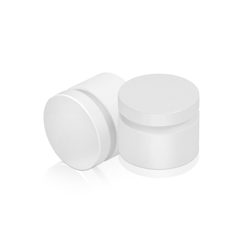 1'' Diameter X 1/2'' Barrel Length, Affordable Aluminum Standoffs, White Coated Finish Easy Fasten Standoff (For Inside / Outside use) [Required Material Hole Size: 7/16'']