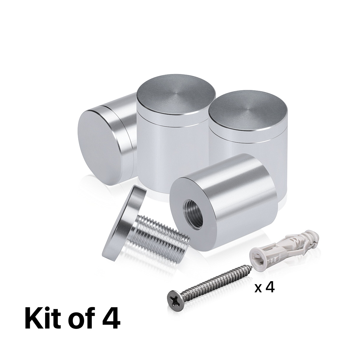 Set of 4) 1'' Diameter X 1'' Barrel Length, Affordable Aluminum