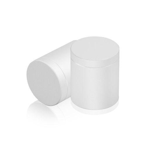1'' Diameter X 1'' Barrel Length, Affordable Aluminum Standoffs, White Coated Finish Easy Fasten Standoff (For Inside / Outside use) [Required Material Hole Size: 7/16'']