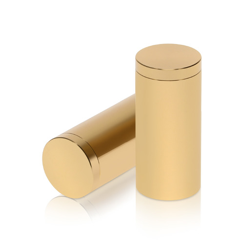 1'' Diameter X 2'' Barrel Length, Affordable Aluminum Standoffs, Champagne Anodized Finish Easy Fasten Standoff (For Inside / Outside use) [Required Material Hole Size: 7/16'']