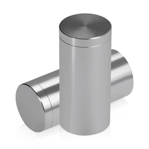 1'' Diameter X 2'' Barrel Length, Affordable Aluminum Standoffs, Steel Grey Anodized Finish Easy Fasten Standoff (For Inside / Outside use) [Required Material Hole Size: 7/16'']