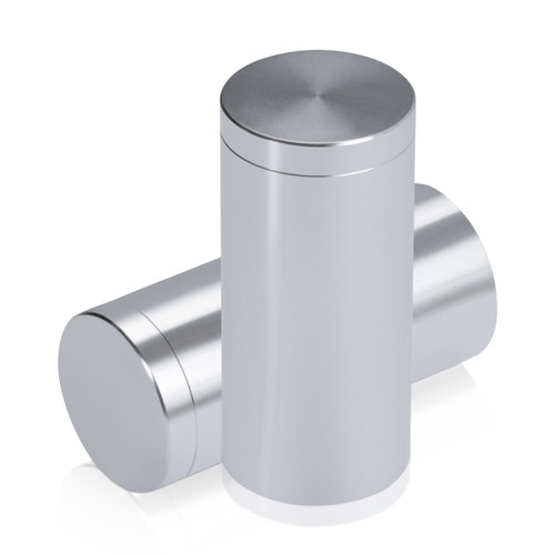 1'' Diameter X 2'' Barrel Length, Affordable Aluminum Standoffs, Silver Anodized Finish Easy Fasten Standoff (For Inside / Outside use) [Required Material Hole Size: 7/16'']