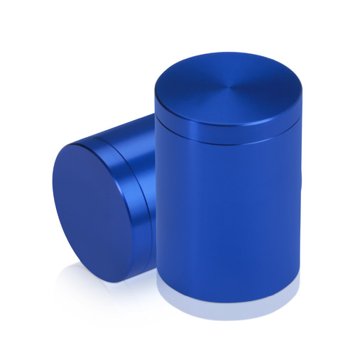 1-1/4'' Diameter X 1-1/2'' Barrel Length, Affordable Aluminum Standoffs, Blue Anodized Finish Easy Fasten Standoff (For Inside / Outside use) [Required Material Hole Size: 7/16'']